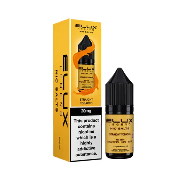 Straight Tobacco 10ml Nic Salt E-Liquid by Elux Legend